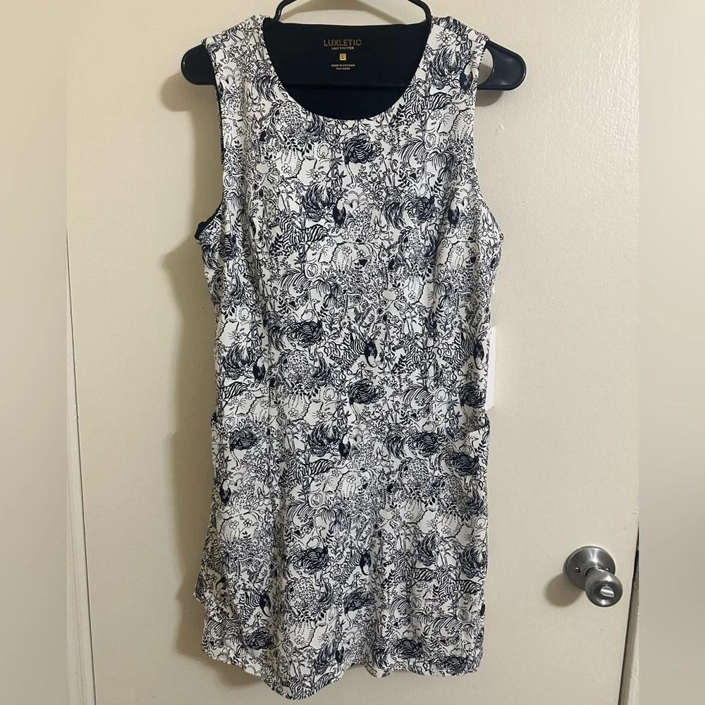 NWT Lilly Pulitzer UPF 50+ Luxletic Emilynn Active Dress Onyx Animal Magnetism - Picture 2 of 2